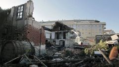 Obras de demolici�n de la antigua f�brica de curtidos y calzados, en enero de este a�o
