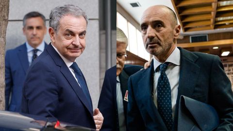 De izquierda a derecha: El expresidente del Gobierno, Jos� Luis Rodr�guez Zapatero, y Julio Mart�nez Mart�nez, administrador de An�lisis Relevante.
