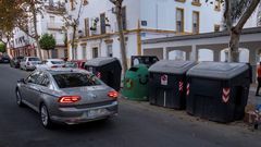 Vista del contenedor de basura en el que fue despositada la cabeza