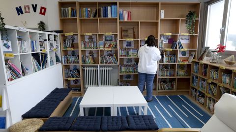 Biblioteca de un colegio gallego, en una imagen de archivo. 