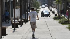 Una de las nuevas calles peatonalizadas del casco histórico de Lugo