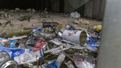 En una imagen tomada el viernes de esta semana, acumulacin de jeringuillas en el paso inferior de la avenida Mestre Mateo