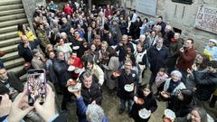 Degustacin festiva do caldo de gloria e celebracin de Rosala na Casa da Matanza, en Padrn.