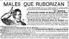 Un anuncio en La Voz de 1901 XX en el que un tal doctor Munyon ofreca remedios milagrosos para las enfermedades venreas