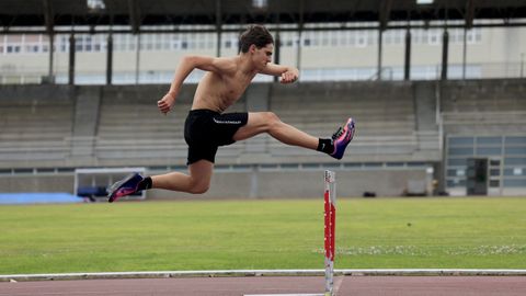 Mauro Segu�n, durante un entrenamiento.