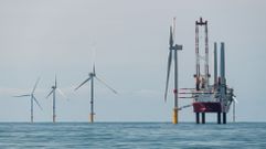 Trabajos de construccin del parque elico oliennes en Mer Iles dYeu et de Noirmoutier (EMYN), promovido por Ocean Winds en Francia