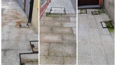 Aspecto de la reforma de la calle Vicar�a en Cimadevilla