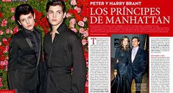 <span lang= es-es >Los Brant</span>. Arriba, Harry (a la izquierda) y Peter Brant, as como sus padres, el magnate Harry Brant y su mujer, la ex top model Stephanie Seymour. A la izquierda, portada de Hoy Corazn, en la que destaca la entrevista con Irene Meritxell, novia de Imanol Arias.