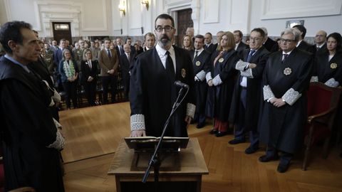 Luis Fernando de Castro, en su toma de posesión como presidente de la Sala de lo Social del Tribunal Superior de Xustiza de Galicia