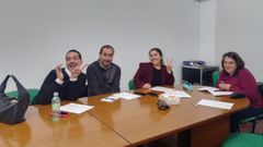 Cuatro de los organizadores de la Festa Raxada de Couso.