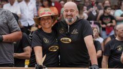 Silvia Baranda y Paco Gmez, pulpeiros de O Carballio durante la tapa gigante de este ao
