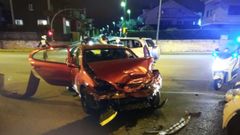 Estado del Renaul Megane, causante del accidente, tras la colisi�n con otros dos turismos