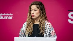 La coordinadora del Movimiento Sumar, Lara Hern�ndez, en una rueda de prensa.