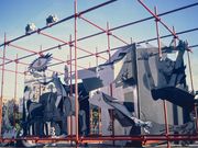 El montaje tridimensional se exhibi� en los Cantones. 