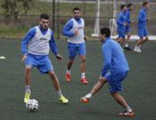 Marcelo Faria (izquierda) complet� ayer su primer entrenamiento con la plantilla granate. 