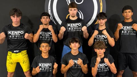 De pie, Gael, Xi�n, Mart�n, Hubo y Lorwin. Abajo, Karim, Eduo y Agust�n