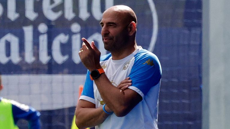 Manuel Pablo, durante un partido del Fabril.