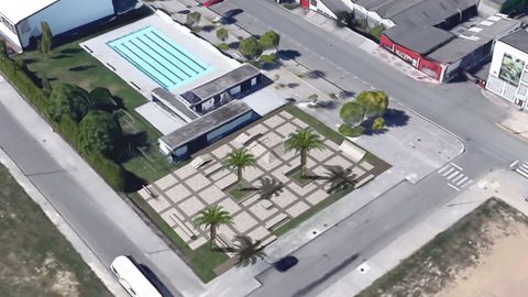 La zona skate que proyecta el Concello está junto a la piscina municipal.