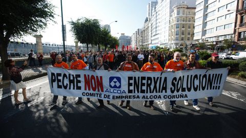 Manifestaci�n contra el cierre de Alcoa en A Coru�a