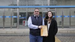 Jos� Carlos Pan y Alicia Vidal�presentaron las alegaciones de los vecinos ante la Xunta.