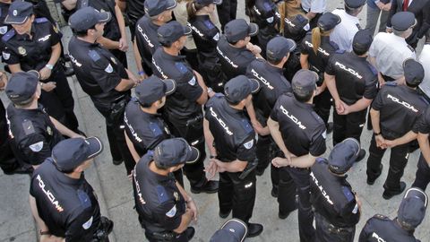Imagen de archivo de un acto de bienvenidaa los nuevos componentes de la Unidad del Cuerpo Nacional de Polica adscrita en Galicia.