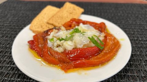 Ensalada de pementos con bacallau del Areal