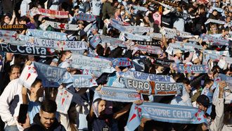 Aficionados del Celta, en un partido reciente en Bala�dos.