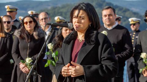 Acto de recuerdo por al cuarto aniversario del naufragio del Villa de Pitanxo. Mar�a Jos� de Pazo, portavoz de las familias