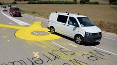Comitiva que transporta a Junqueras, Romeva y los Jordis