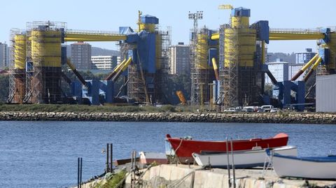 Estructuras para un parque marino flotante que fueron construidas en Navantia Fene