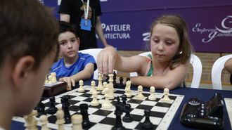 Un momento del certamen en el polideportivo de Maristas