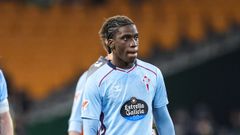 Ilaix Moriba, contrariado, a la conclusi&oacute;n del Betis-Celta-