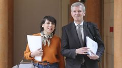 La conselleira de Econom�a, Mar�a Jes�s Lorenzana, y el presidente de la Xunta, Alfonso Rueda.
