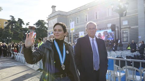 Isabel Daz Ayuso antes de la Misa Mayor de la Virgen de la Almudena. 