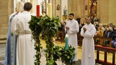 Jonner Jos� Diazgranados y Randys Eliezer Verastegui, en la parroquia de Santa Eufemia durante el rito de admisi�n a las Sagradas �rdenes