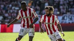 Otero y Konrad en el empate del Sporting