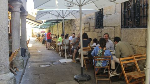 La terraza del Bar Estrella, al inicio de la calle Figueroa de Pontevedra