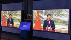Xi Jinping, durante su intervenci�n telem�tica en el Foro de Davos