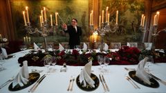 Decoraciones navide�as en The Tapestry Room, en Dumfries House