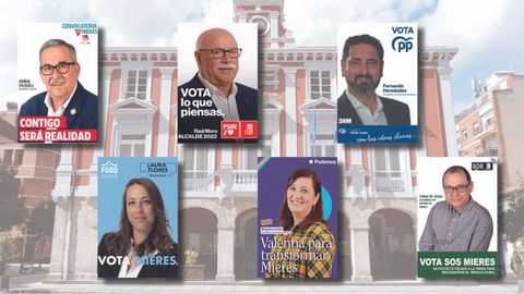 Candidatos de cada partido a la alcald�a de Mieres para las pr�ximas elecciones del 28 de mayo