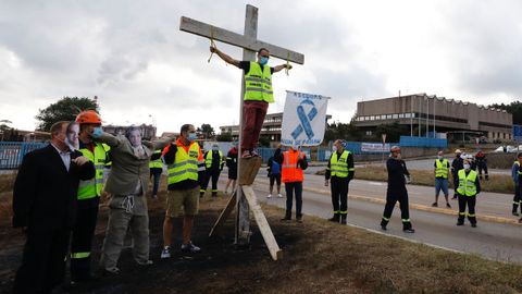 Vdeo de la protesta en San Cibrao de los crucificados por Alcoa
