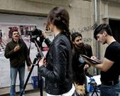 El �photocall� que montaron los alumnos de Ciencias Sociais.