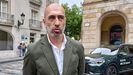 El presidente de Divertia Gij�n, �liver Su�rez, en la plaza Mayor