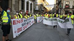 Manifestaci�n de trabajadores de Ence en Pontevedra, convocada por Comisiones Obreras el pasado viernes 23
