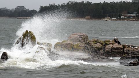 El mar de fondo tambi�n se dej� notar en el interior de la r�a de Arousa