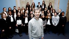 Ensayo de la Escolan�a de la Catedral, con su director Jos� Luis V�zquez L�pez