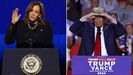 Kamala Harris y Donald Trump ensendos actos de campaa