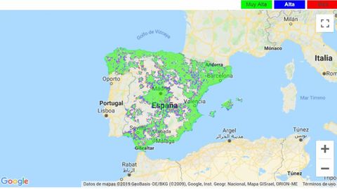 Cobertura de 4G+ de Vodafone