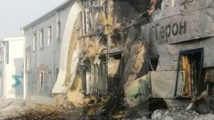 Da�os tras el bombardeo de drones sobre la f�brica de Tartarist�n.