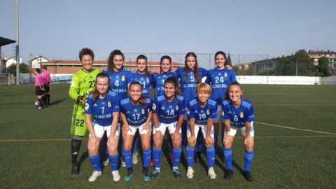 Real Oviedo Femenino Racing.Alineacin del Real Oviedo Femenino frente al Racing